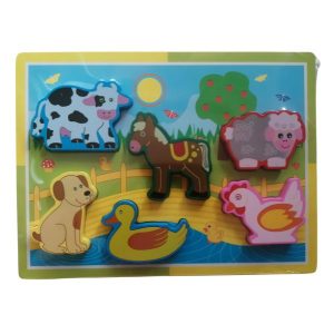 Fa puzzle tanyasi állatok